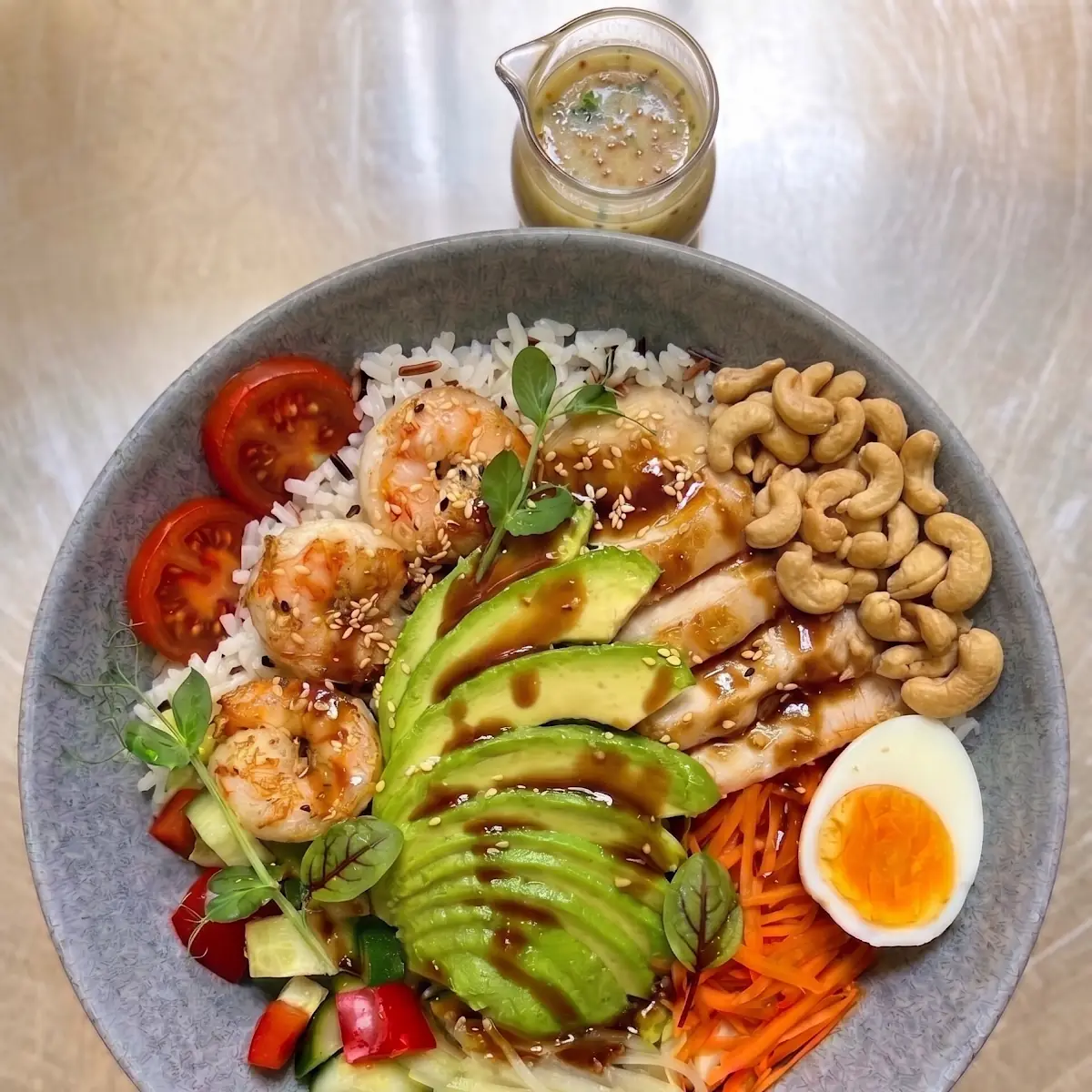 rice-salad bowl 大虾鸡肉牛油果沙拉